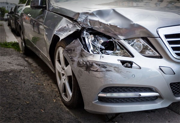 A damaged car, the concept of Louisiana car accidents